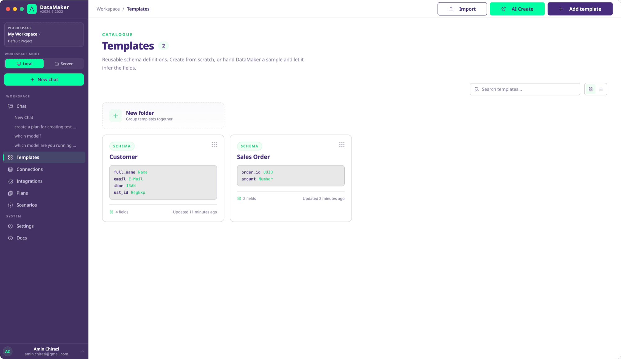 Templates in a project